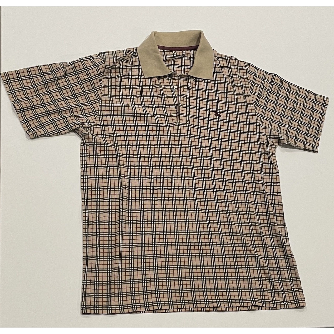 Burberry Check Pattern Polo Shirt Small S